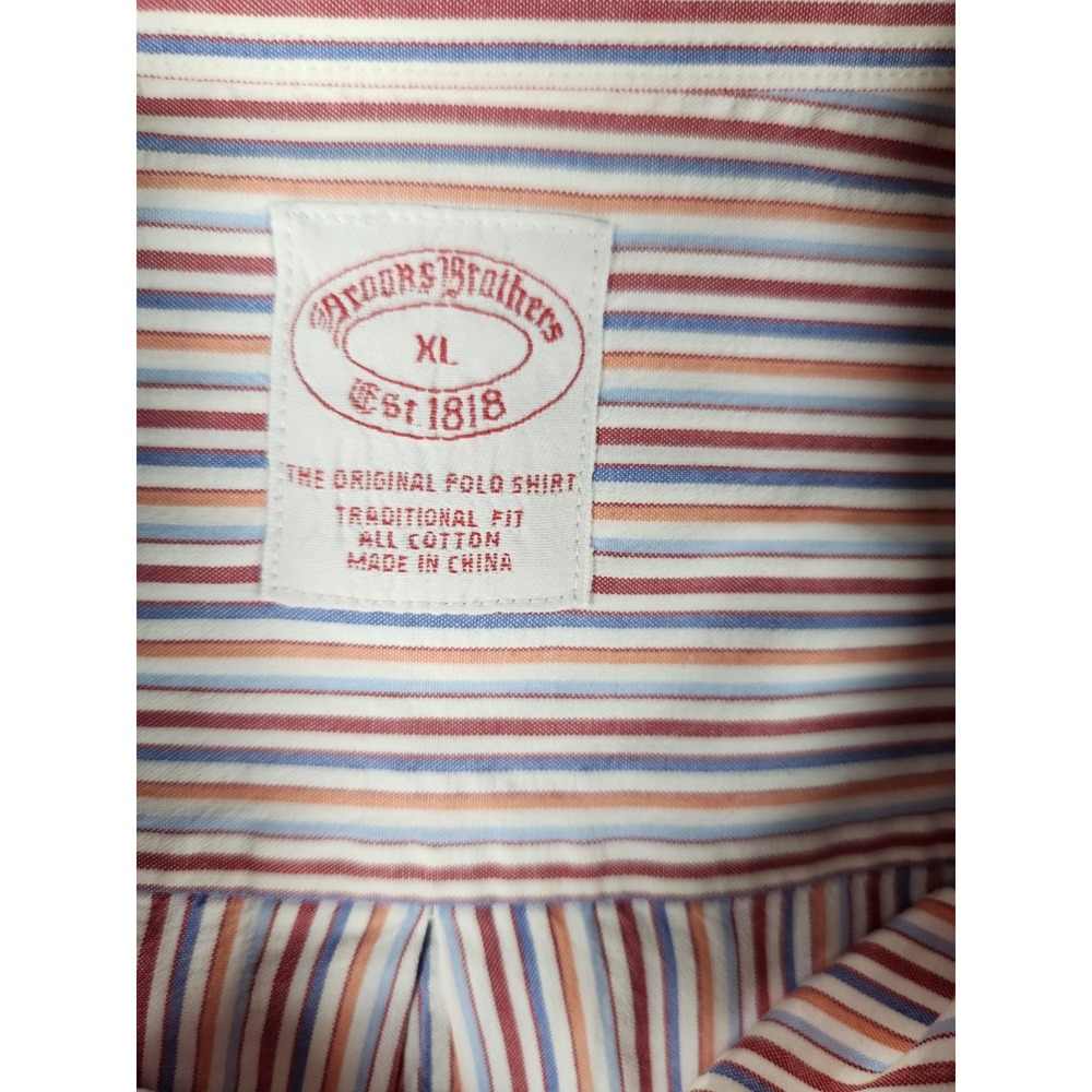 Brooks Brothers Original Polo Shirt Mens XL Button Down Multicolor Stripes - Picture 3 of 8